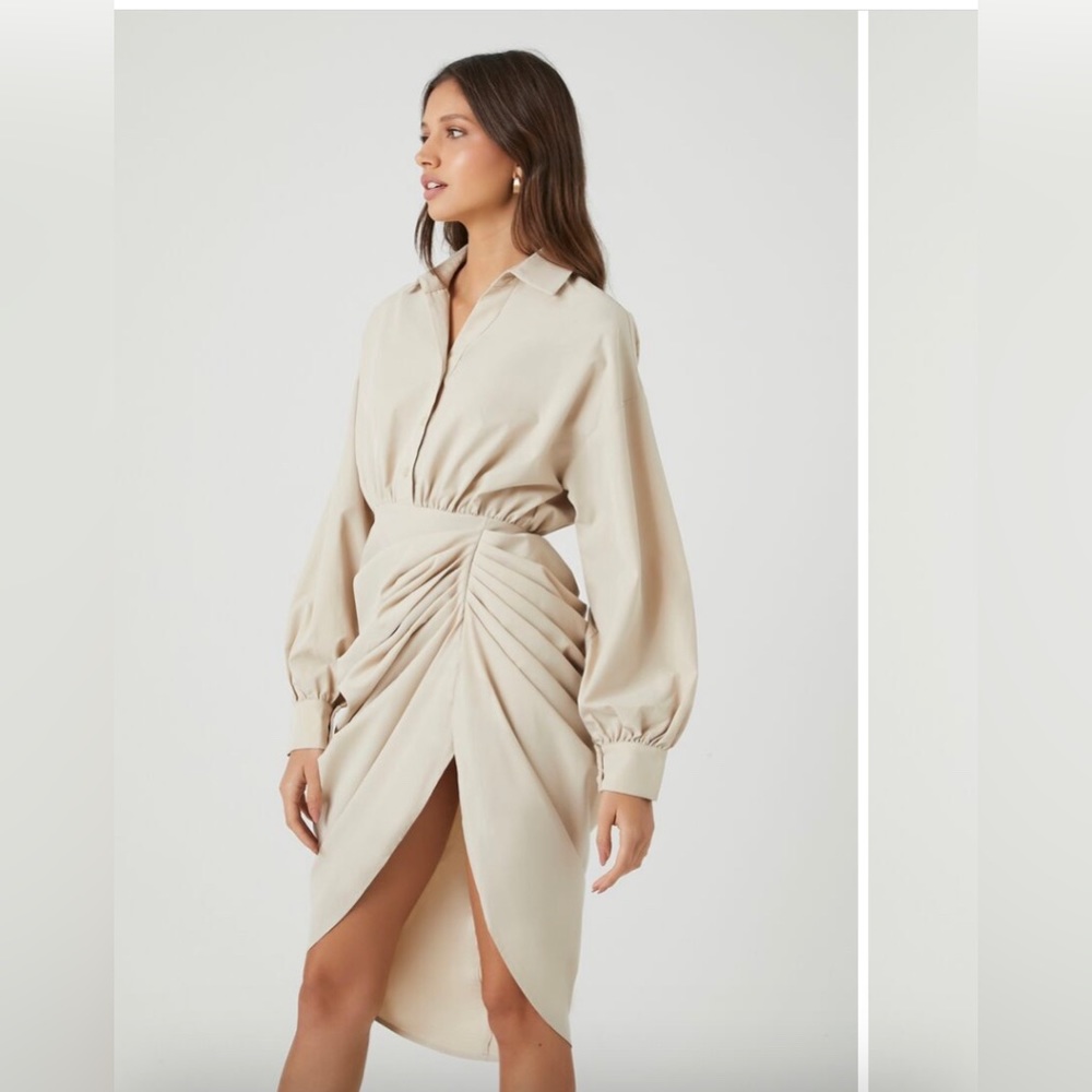 NWT cream high split dress. Office or going out! Never warn